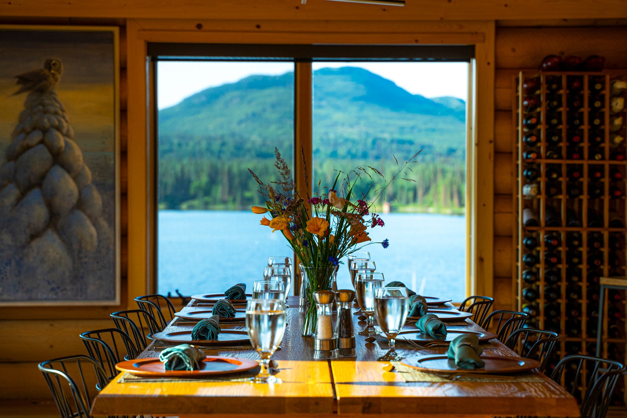 dinner table set up