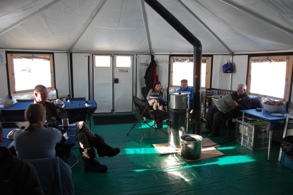 Large dining tent in the Arctic tour