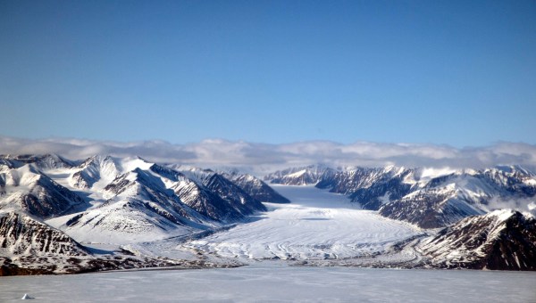 Panoramic view of Arctic from bird's eye view