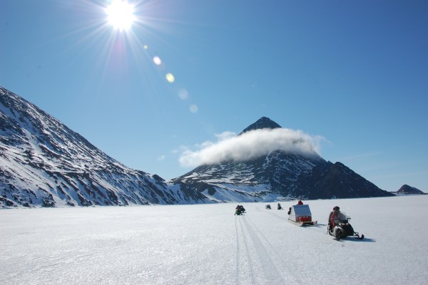 Arctic sleds during tour