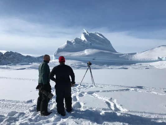 photographing a landscape in the arctic