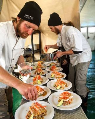 Culinary Search Group preparing gourmet meals in the arctic