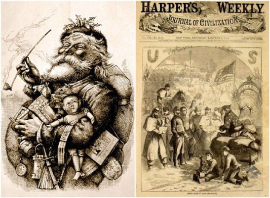 Illustrations of Santa Claus for Harper’s Weekly in the 1860s