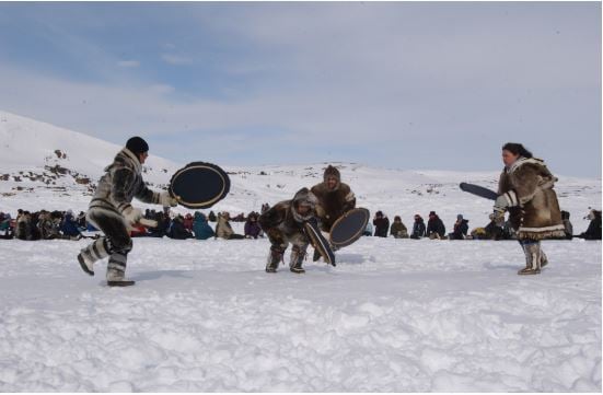 Inuit women celebrating Quviasukvik