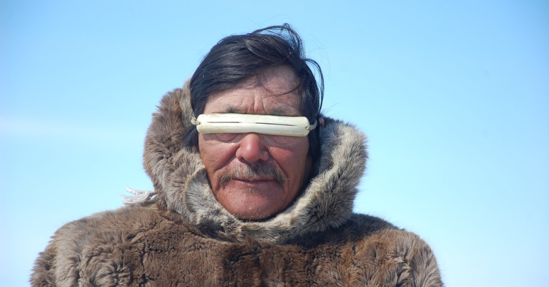 Inuit man in traditional clothing