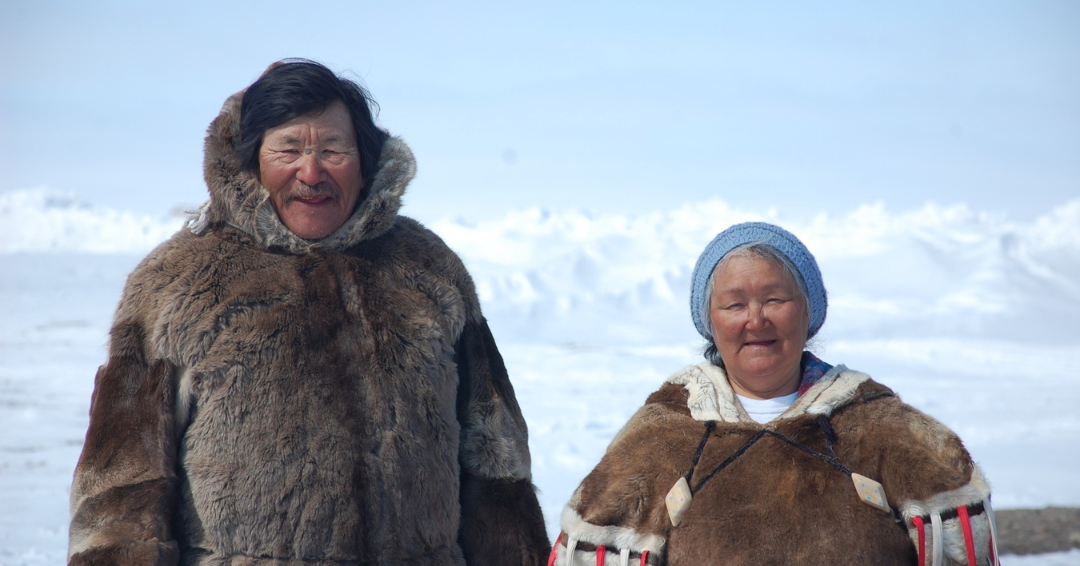 Inuit in traditional clothing